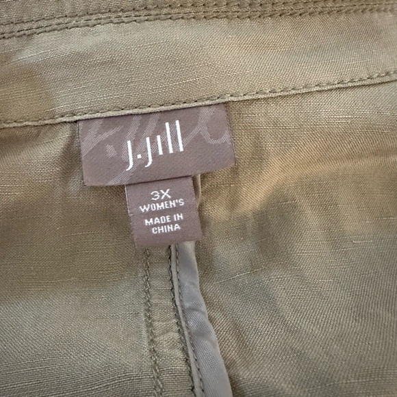 J Jill tan lt brown linen and silk blend lightweight jacket size 3X - Picture 5 of 6